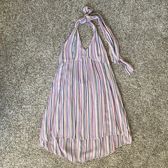 American Eagle size Medium Multi Stripe Halter Dress - Picture 1 of 3